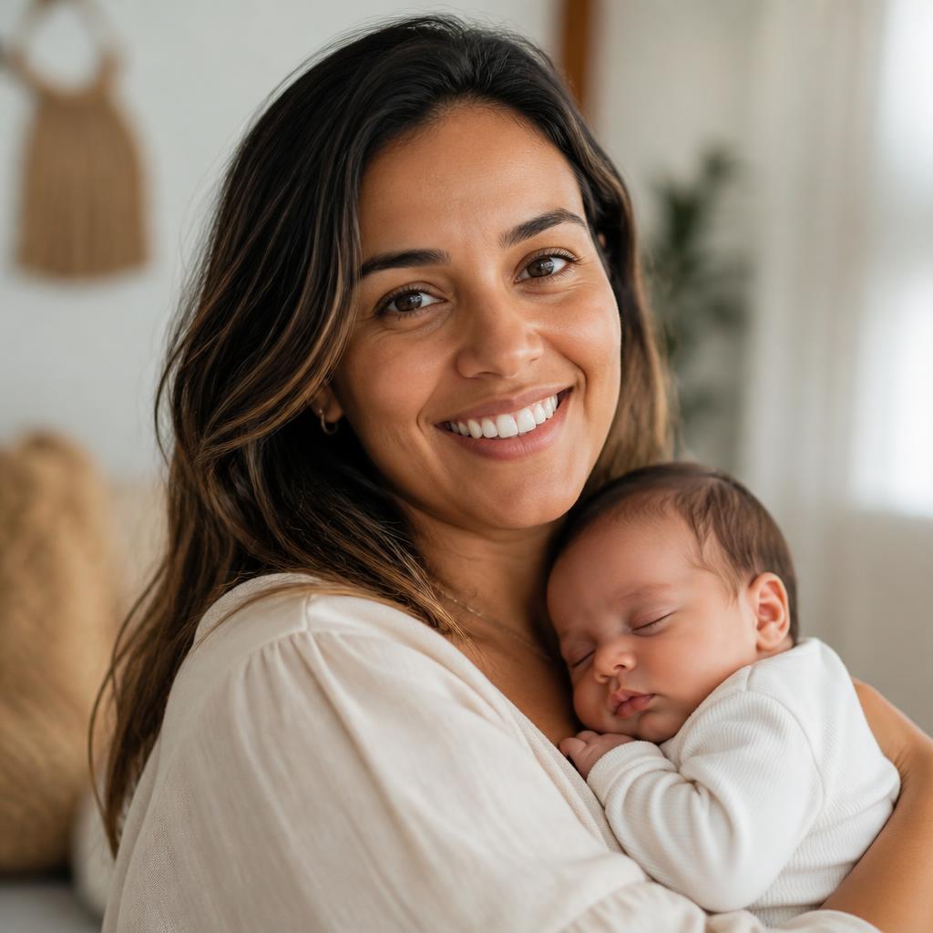 Autora com bebê